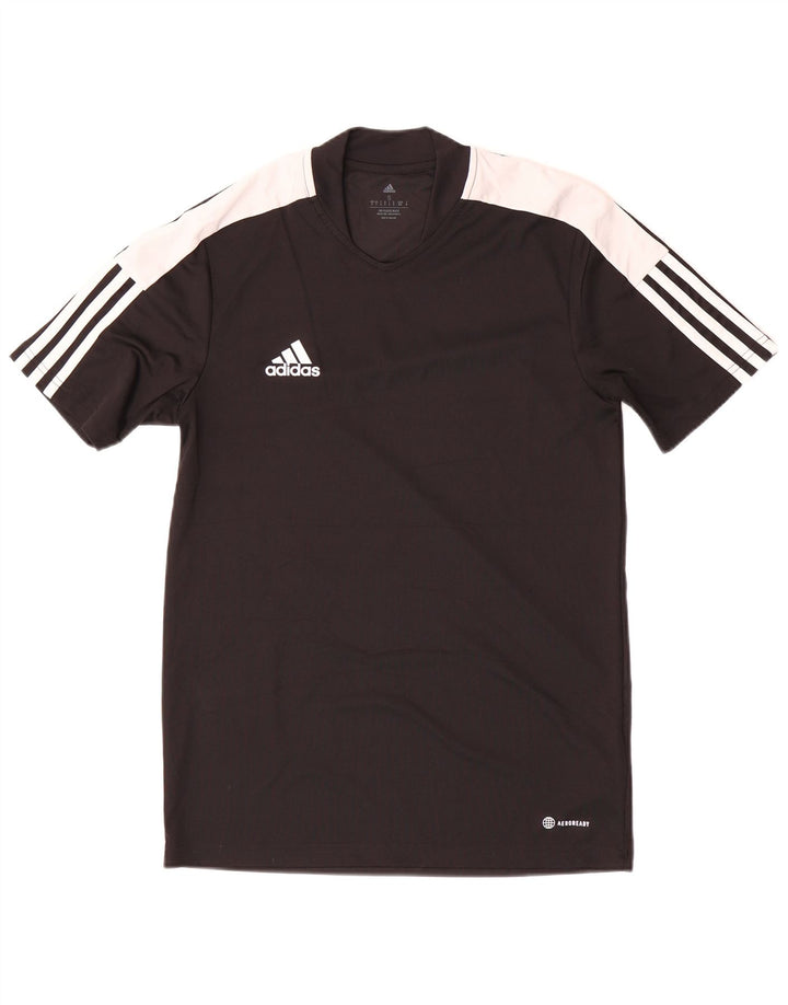 Adidas Hombre Aeroready Camiseta Top Pequeño Negro Colorblock Poliéster