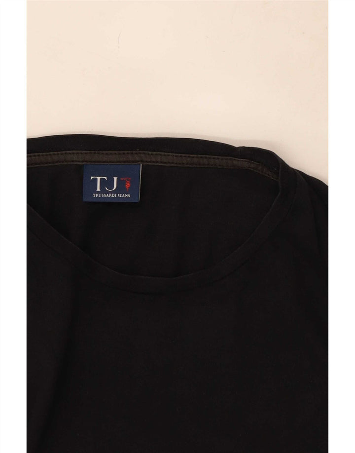 Trussardi Jeans Hombre Graphic Top Manga Larga Medio Negro Algodón