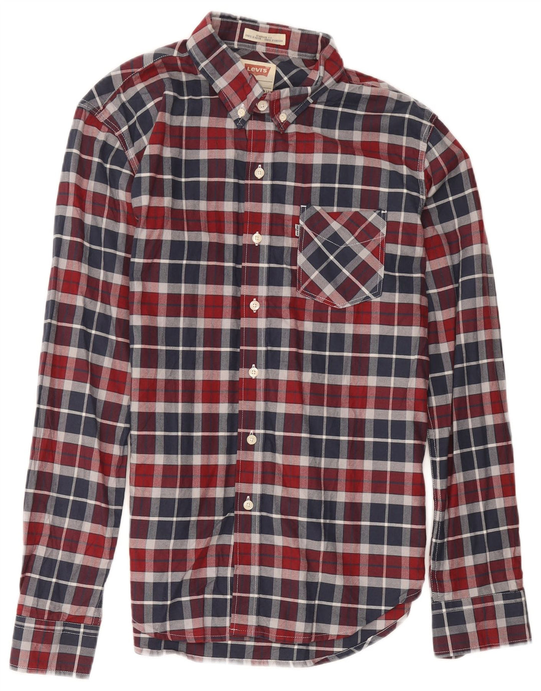Levi's Camisa de corte estándar para hombre de algodón a cuadros multicolor mediano