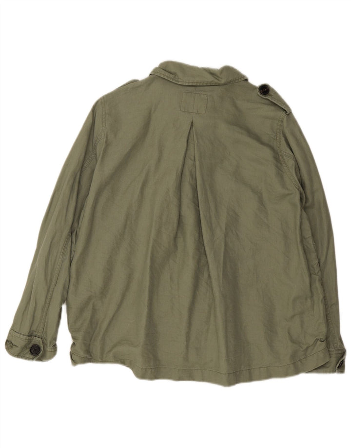 Chaqueta militar extragrande para mujer Fat Face UK 8 Small Lino verde