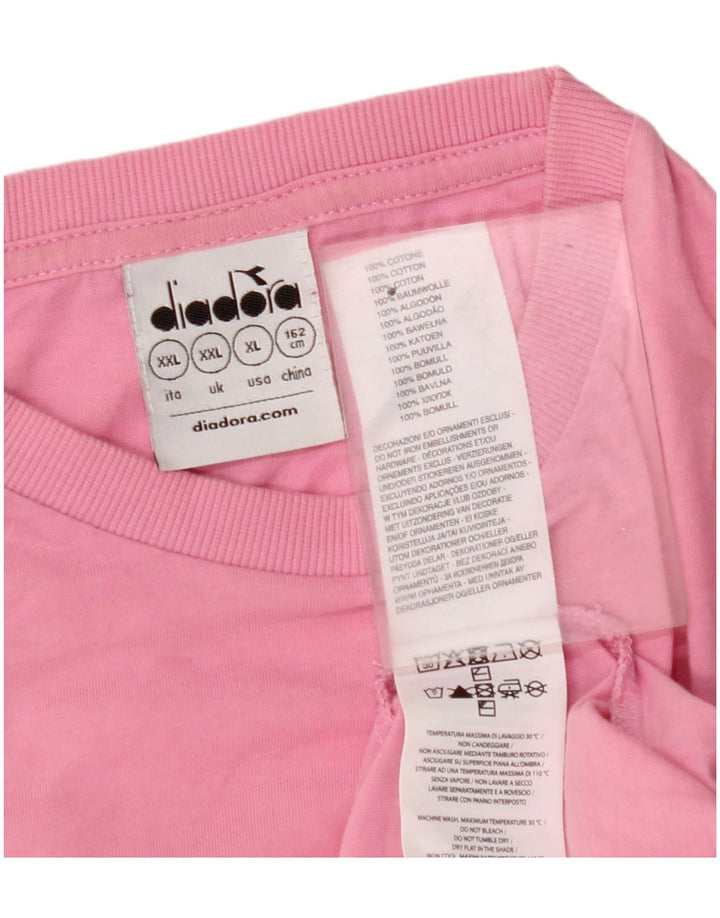 DIADORA Camiseta Niña Top 13-14 Años 2XL Rosa Algodón