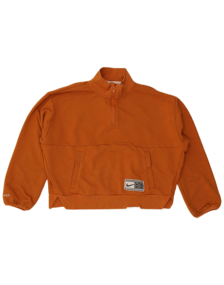 Nike Dri Fit Graphic Sudadera de gran tamaño para mujer, talla 10, color naranja