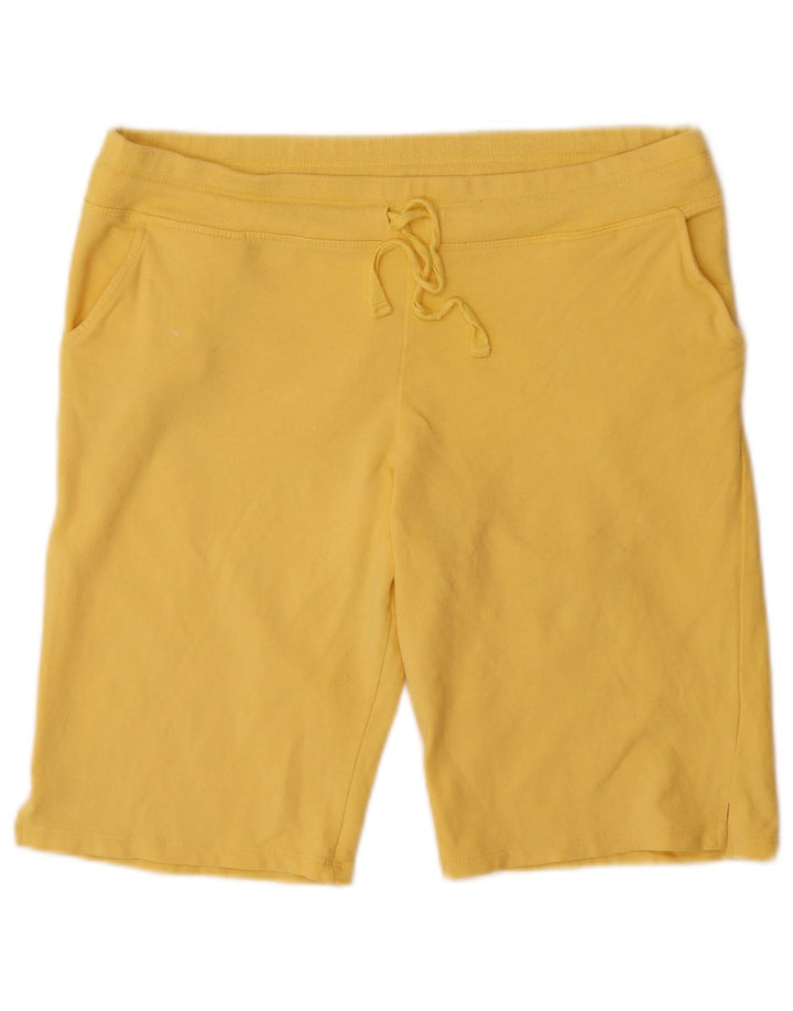 EDDIE BAUER Pantalones cortos deportivos para mujer UK 14 Algodón amarillo medio