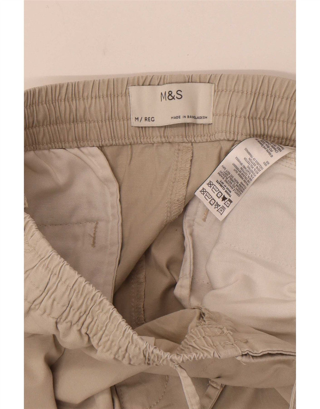 Marks & Spencer Pantalón Chino Slim para Hombre Mediano W32 L29 Algodón Beige