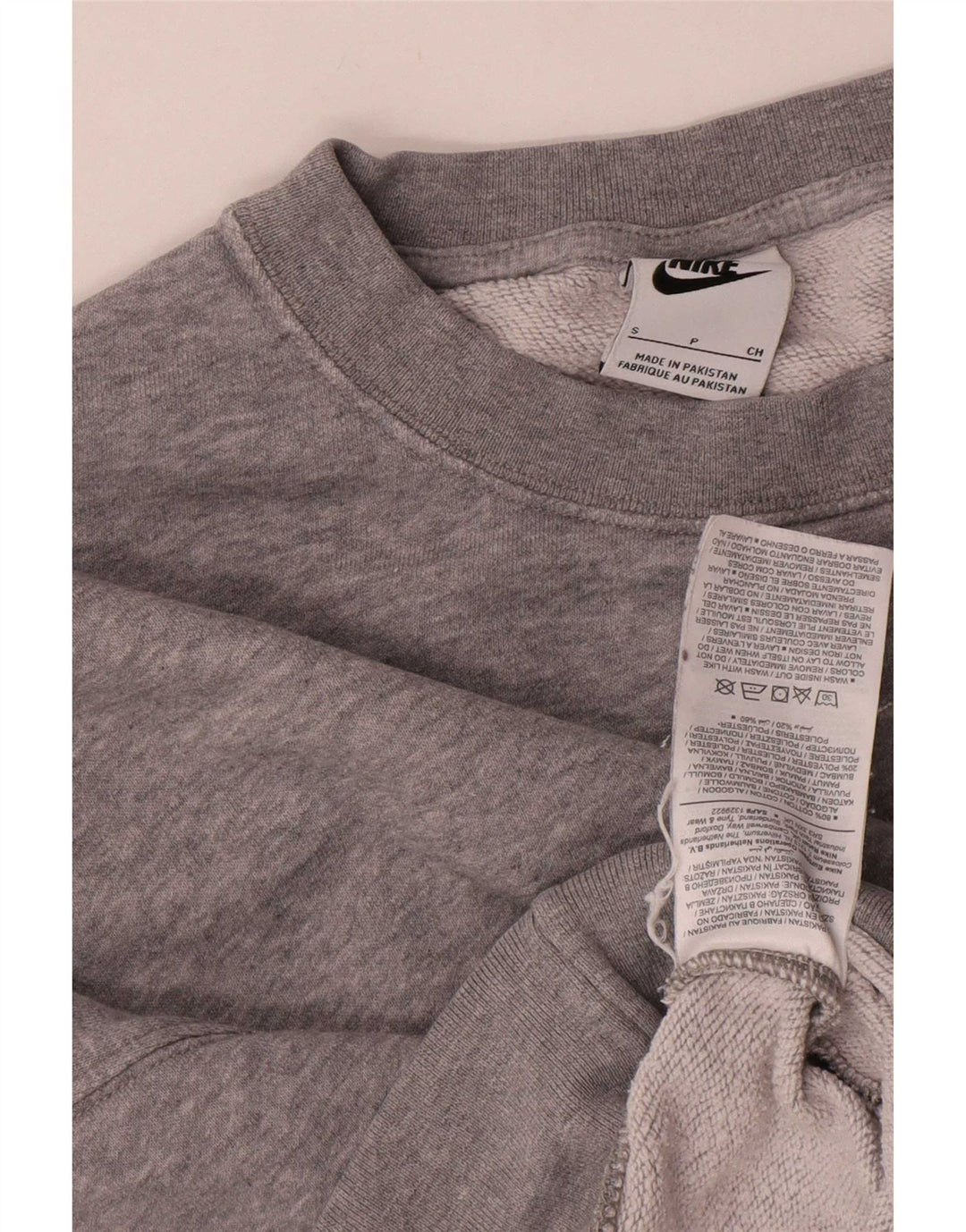Nike Mujer Crop Oversize Sudadera Jumper UK 10 Pequeño Gris Moteado