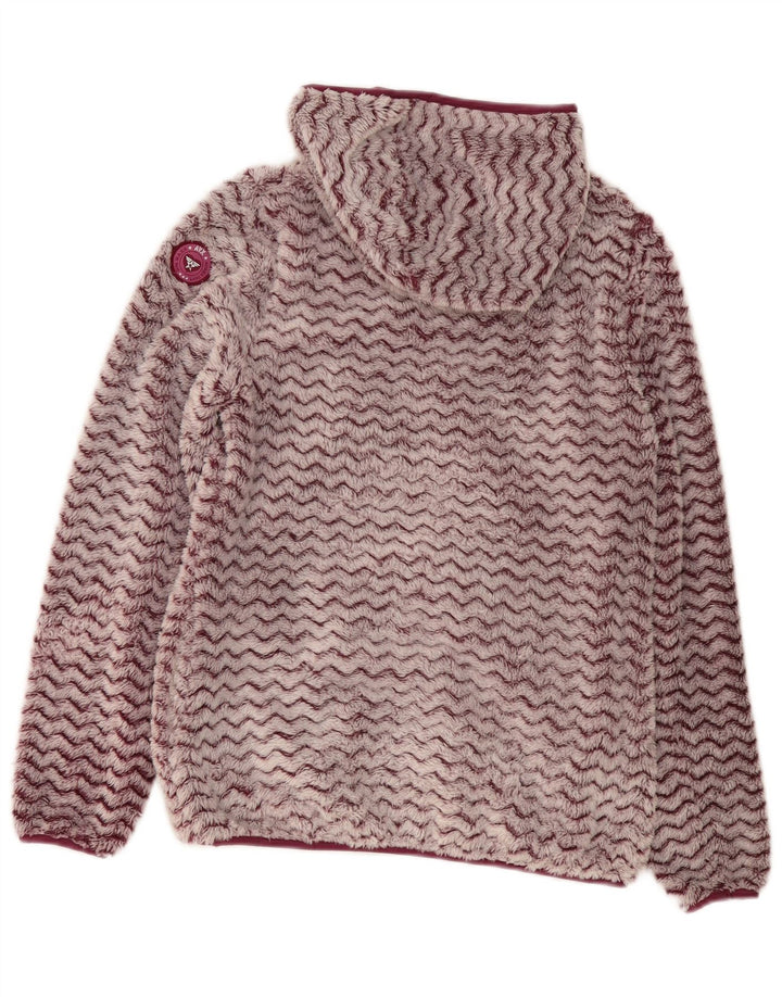 Avirex Chaqueta polar con capucha para mujer UK 12 Poliéster Chevron burdeos mediano