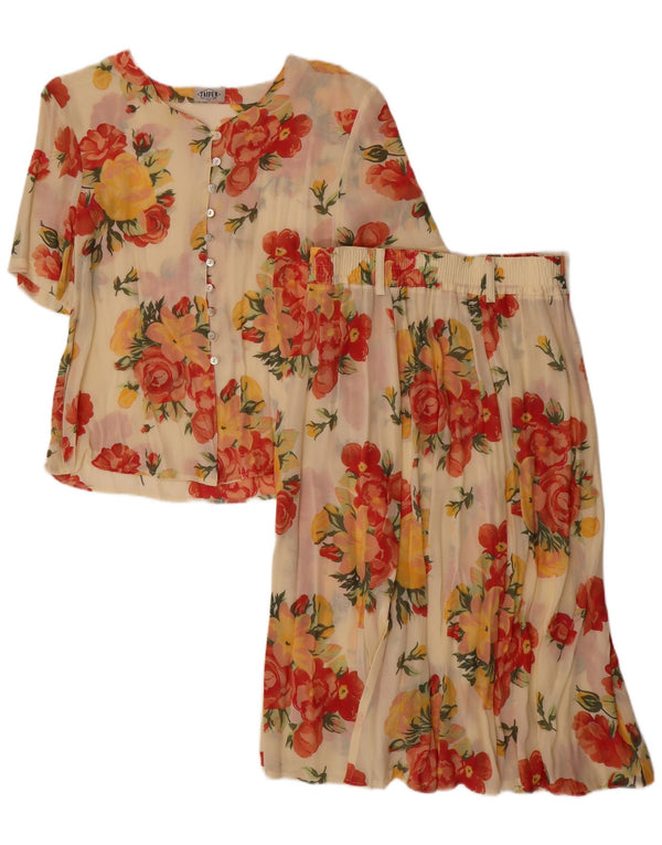 Taifun Conjunto de falda de 2 piezas para mujer EU 40 Medium W34 Viscosa floral beige
