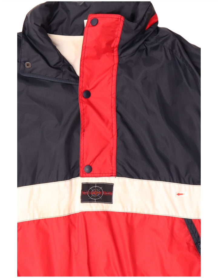 Marcel Clair Chaqueta anorak para hombre UK 40 Large Azul marino Colorblock Poliamida