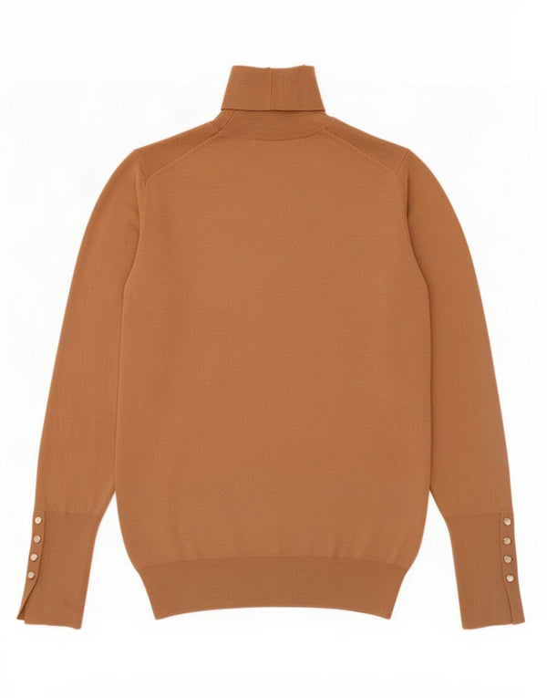 Zara Mujer Jersey De Cuello Vuelto Jersey UK 40 XL Marrón