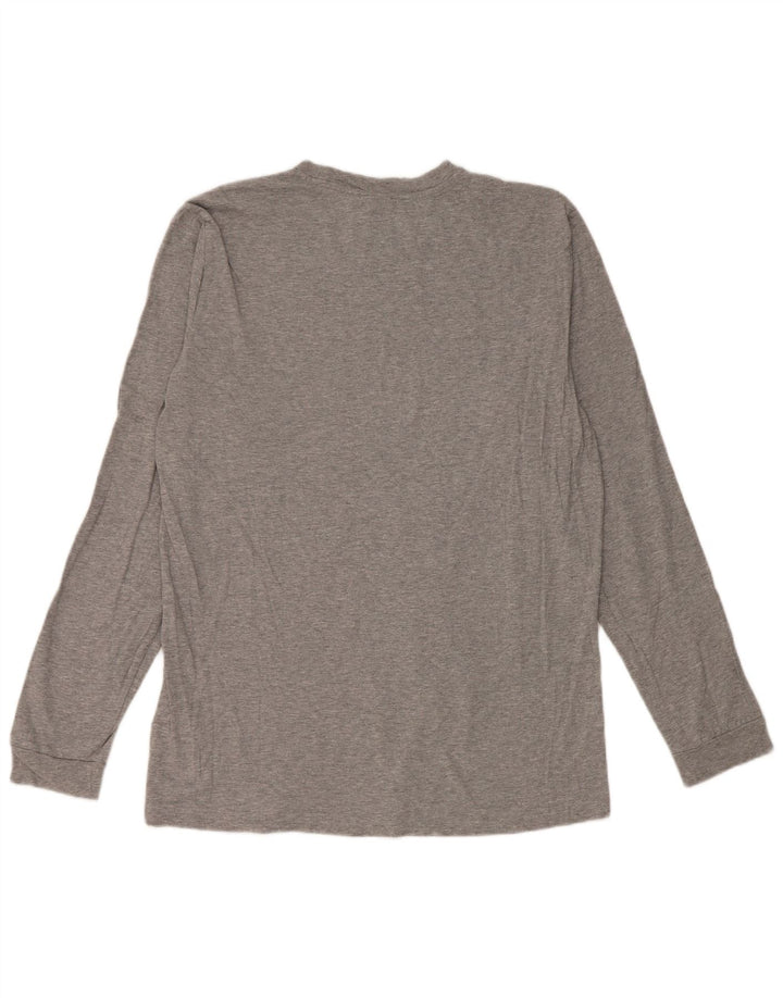 Champion Hombre Camiseta Manga Larga XL Gris Algodón