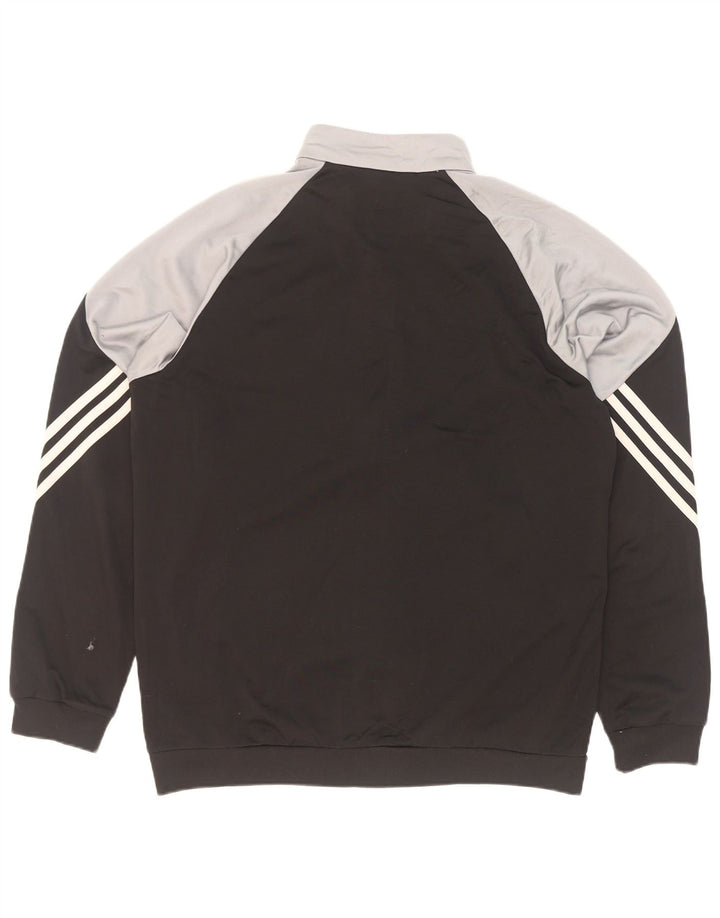 Adidas Hombre Chándal Top Chaqueta Grande Negro Colorblock Poliéster