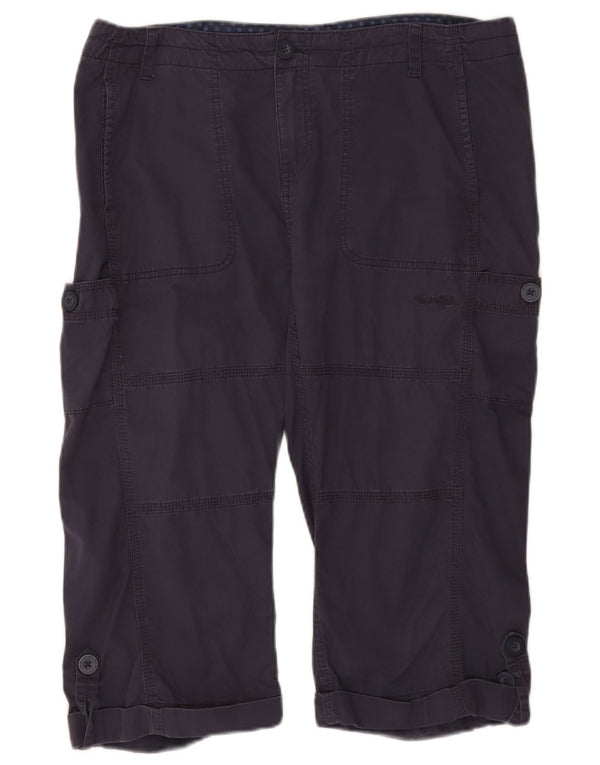 Weird Fish Pantalones capri rectos para mujer UK 40 Large W38 L18 Azul marino