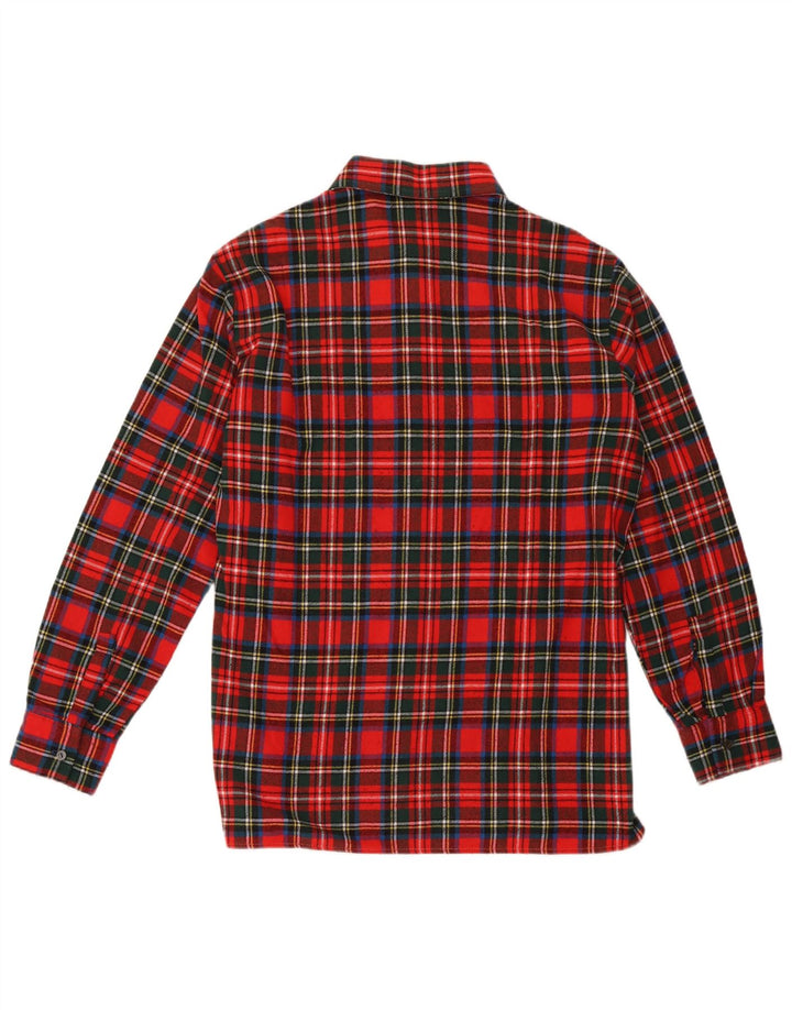 Camisa de franela vintage para hombre con cuadros rojos grandes
