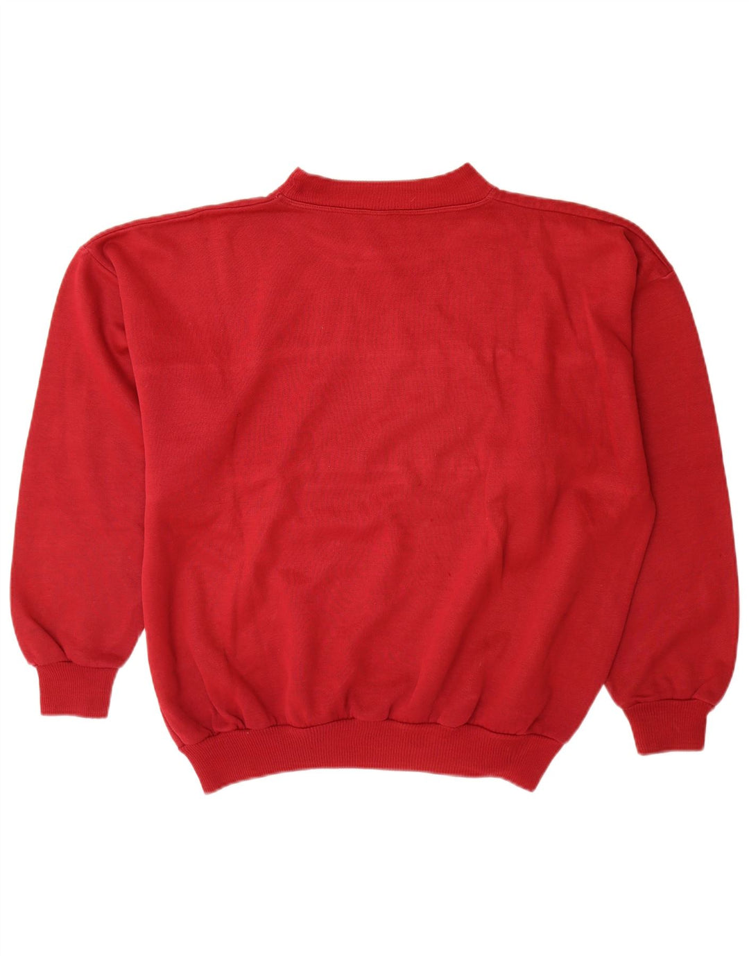 Vintage Hombres Sudadera Gráfica Jumper XL Rojo Colorblock