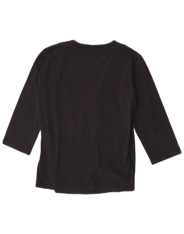 Trussardi Jeans Mujer Top Manga 3/4 UK 44 Grande Negro Algodón