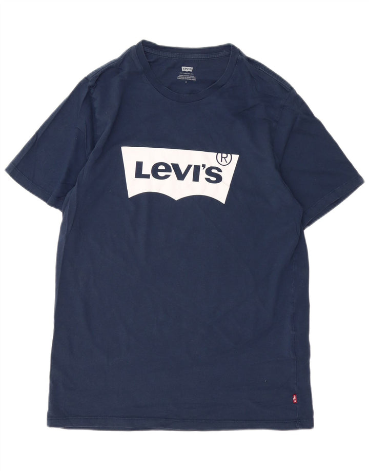 Levi's Hombre Camiseta Gráfica Top Medium Azul Marino Algodón