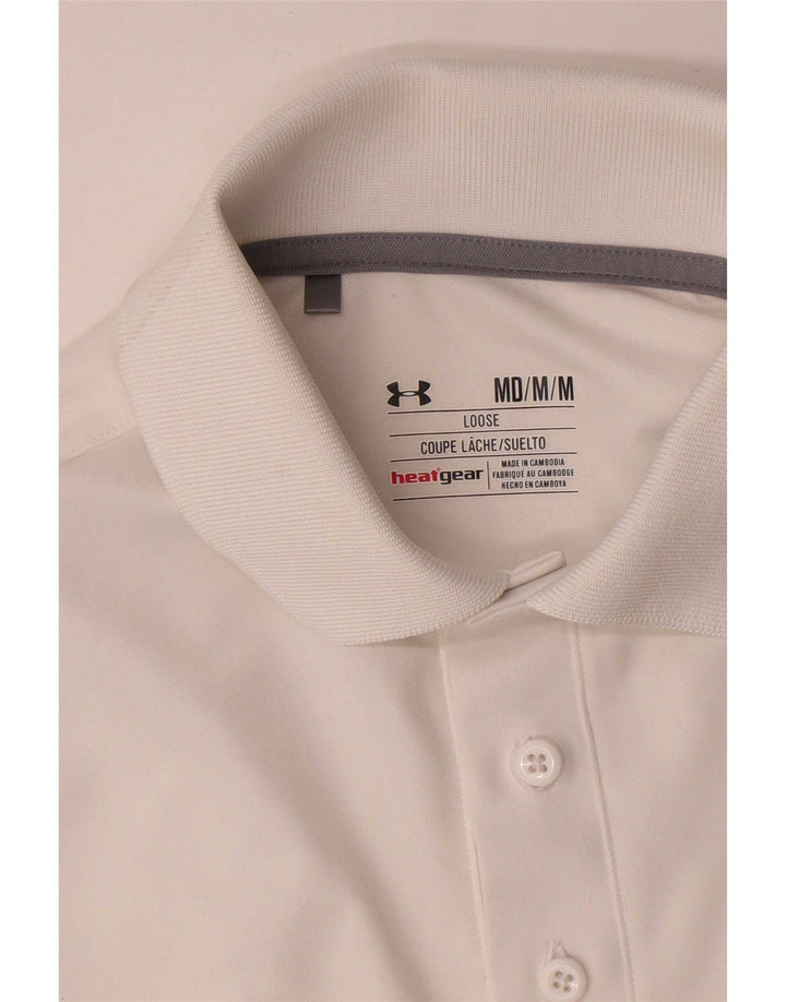 Under Armour Polo Heat Gear para Hombre Blanco Mediano