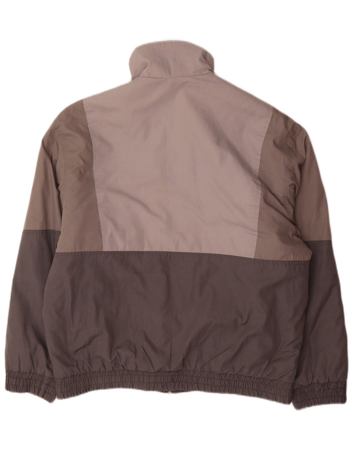 VINTAGE Chaqueta cortavientos holgada para hombre IT 48 Bloque de color gris medio