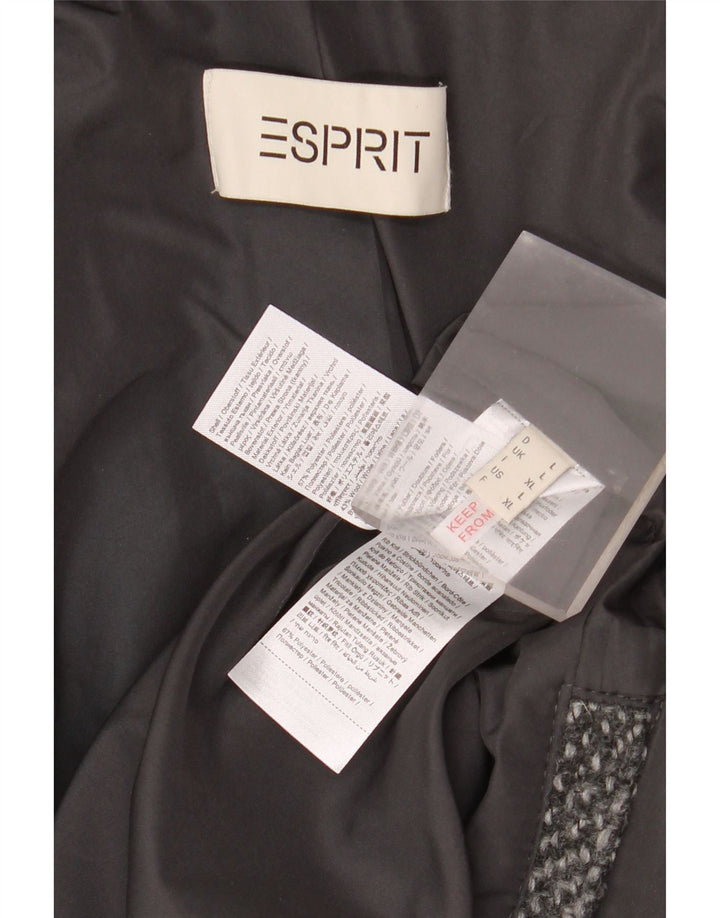 Abrigo con capucha para mujer Esprit UK 46 Poliéster moteado gris grande