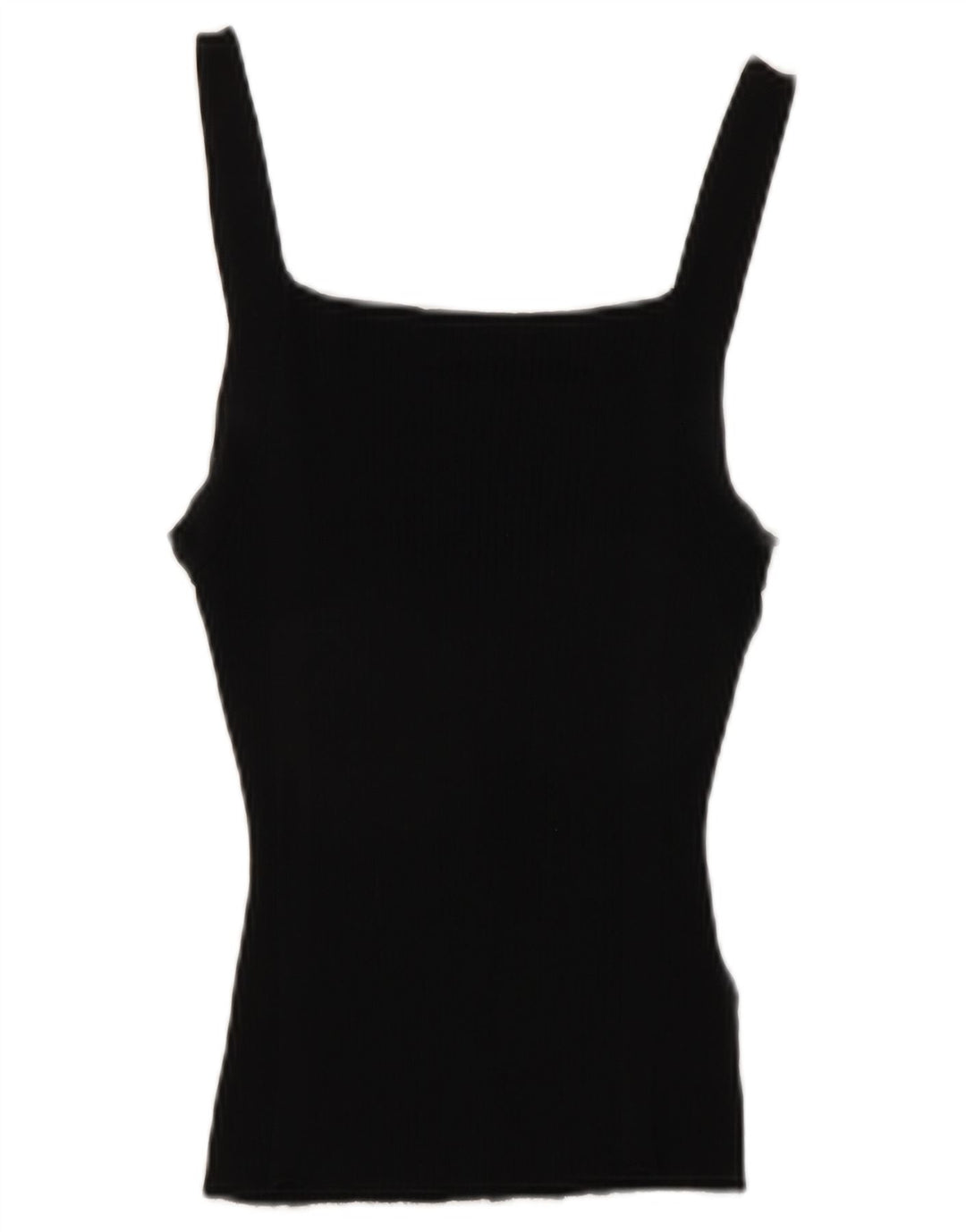 Zara Mujer Crop Cami Top UK 42 Medium Viscosa Negra