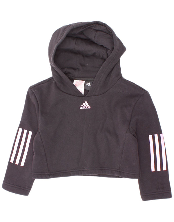 Adidas - Jersey con capucha para niña, 5-6 años, algodón negro