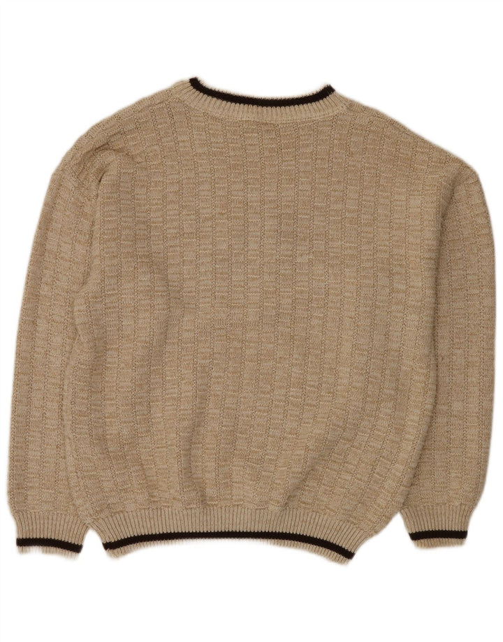 VINTAGE Jersey gráfico para hombre con cuello redondo IT 52 XL Poliacrílico beige