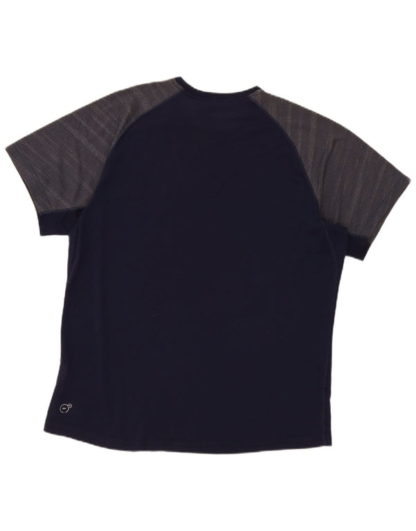 Puma Camiseta para hombre Top XL Azul marino Colorblock Poliéster