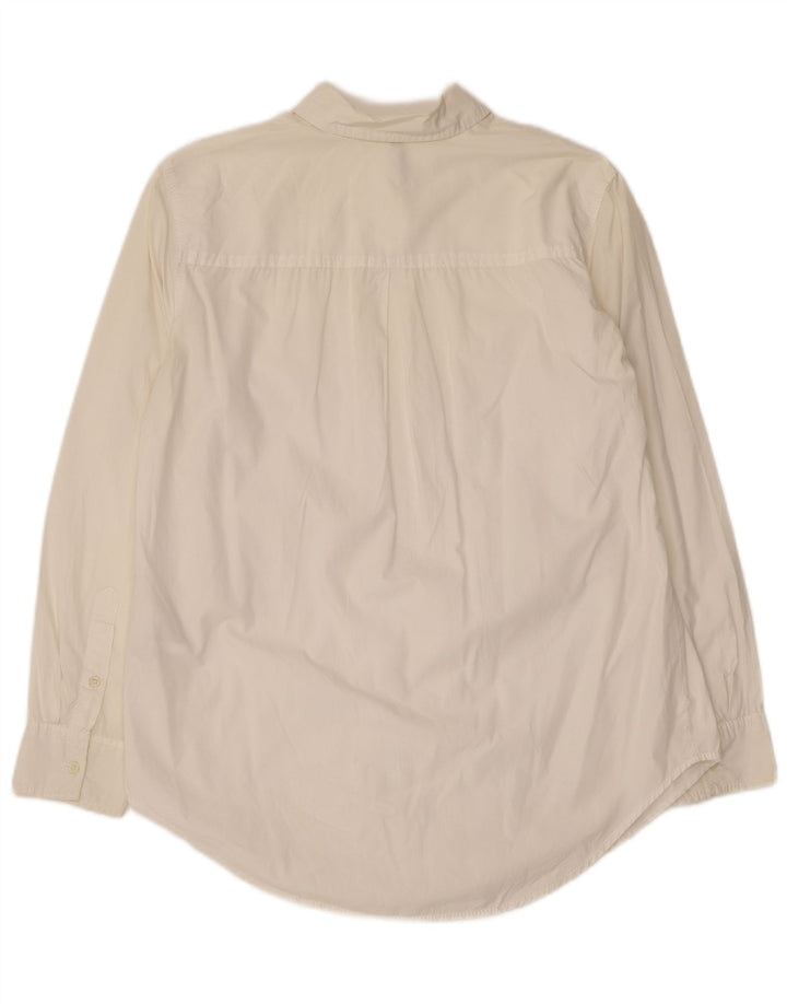 BENETTON Camisa extragrande para mujer UK 6 XS Algodón blanco