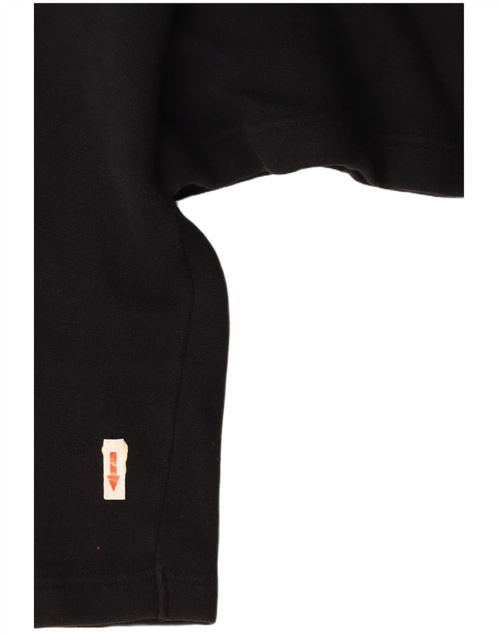 BENETTON Polo corto con estampado gráfico extragrande para mujer UK 40 Small Negro