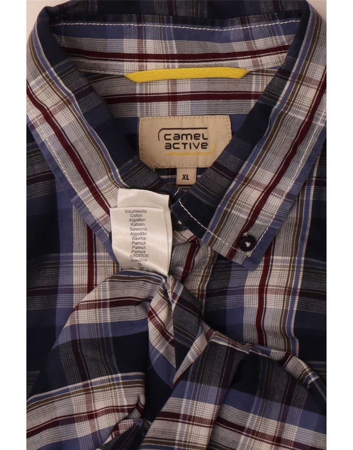 Camisa Camel Active Hombre XL Azul Marino Cuadros Algodón