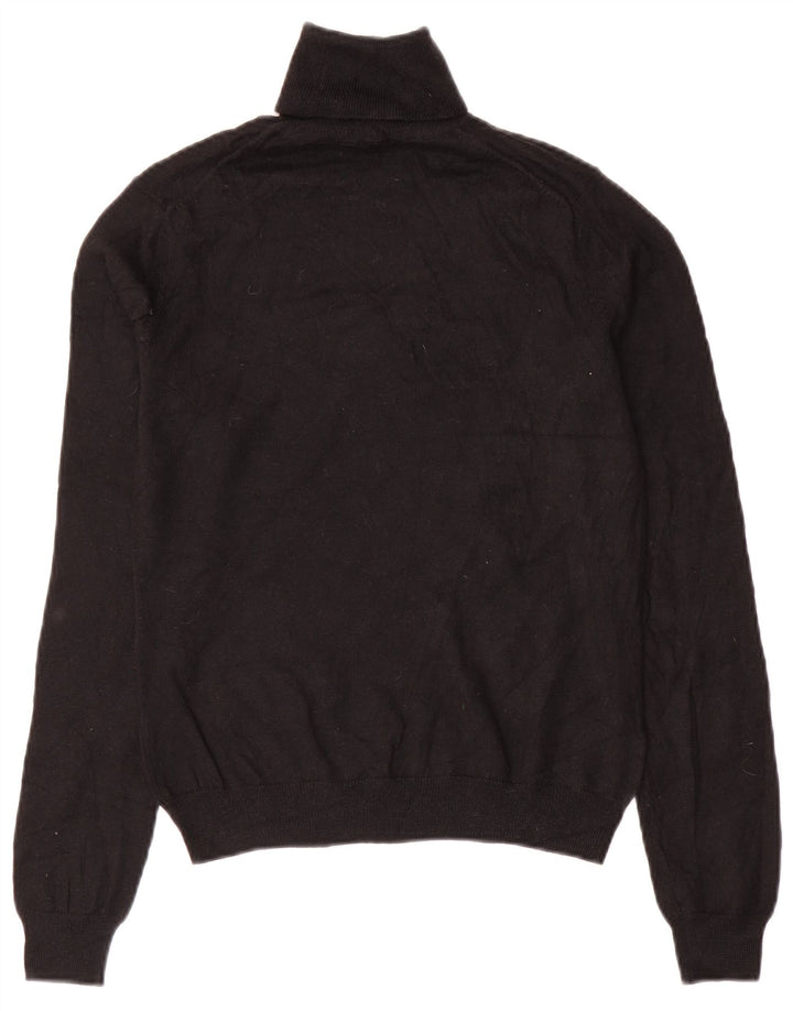 BROOKS BROTHERS Suéter tipo jersey con cuello vuelto para mujer UK 10 Small Black