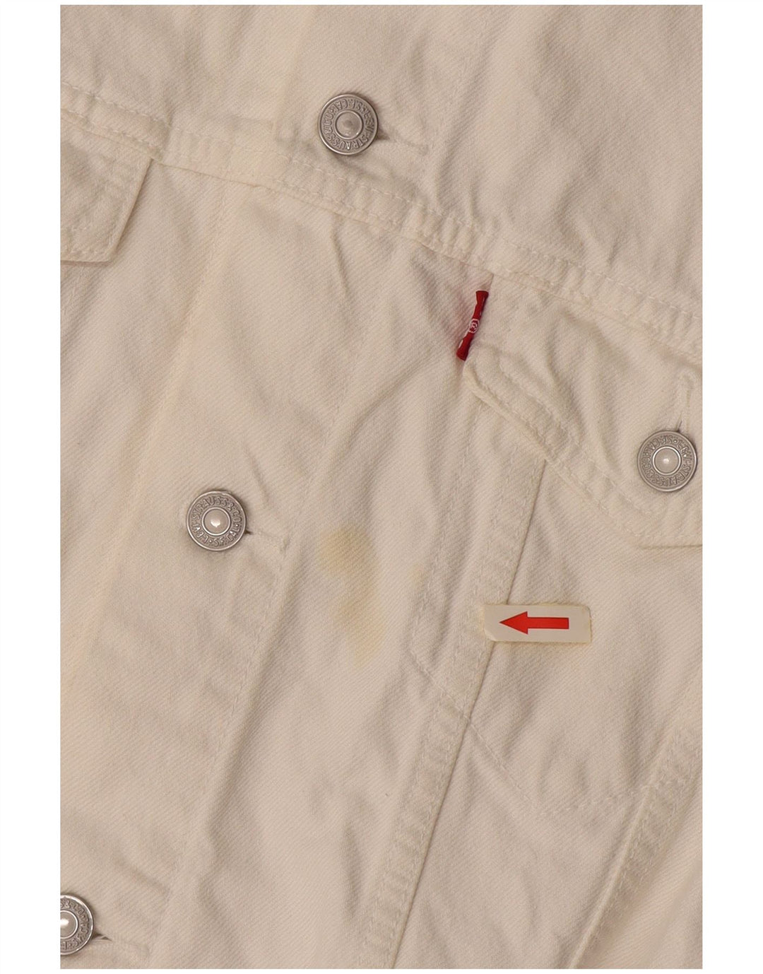 LEVI'S Chaleco vaquero corto para mujer Reino Unido 46 Algodón blanco grande