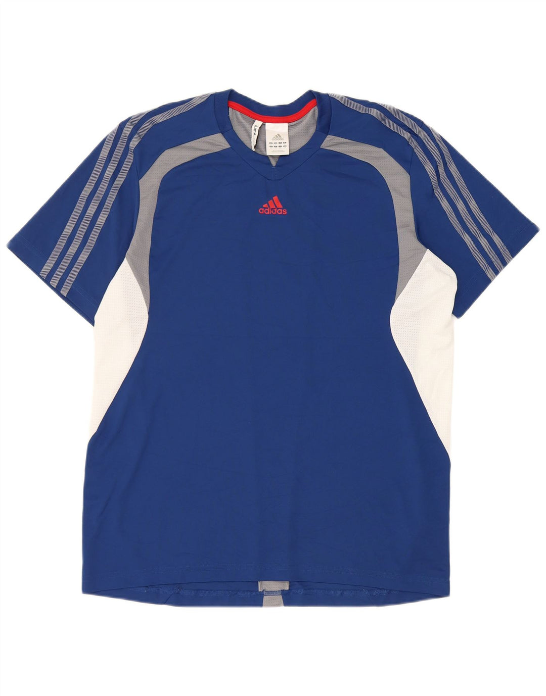 Adidas Hombre Climacool Camiseta Top Grande Azul Colorblock Poliéster