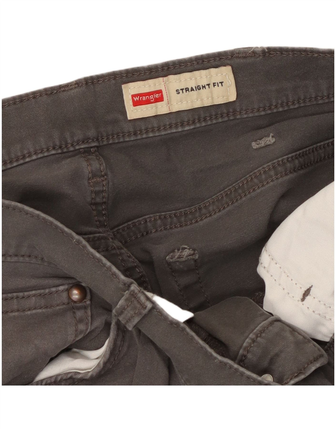 WRANGLER Pantalones informales rectos para hombre W36 L33 Gris