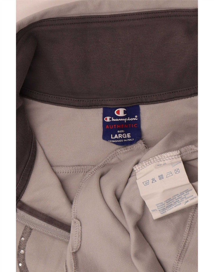 Champion - Chaqueta de chándal gráfica para mujer, talla 40, talla grande, algodón gris
