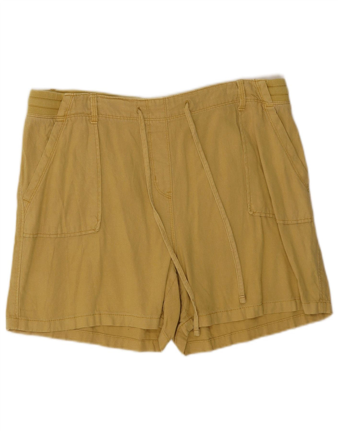 Marks & Spencer - Pantalones cortos para mujer, talla 40, talla grande, W34, lino caqui