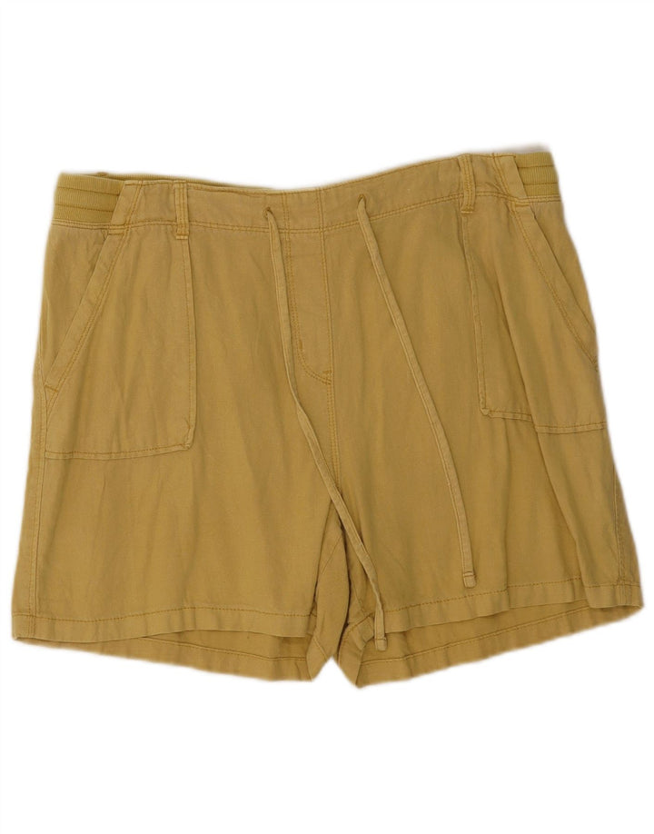 Marks & Spencer - Pantalones cortos para mujer, talla 40, talla grande, W34, lino caqui