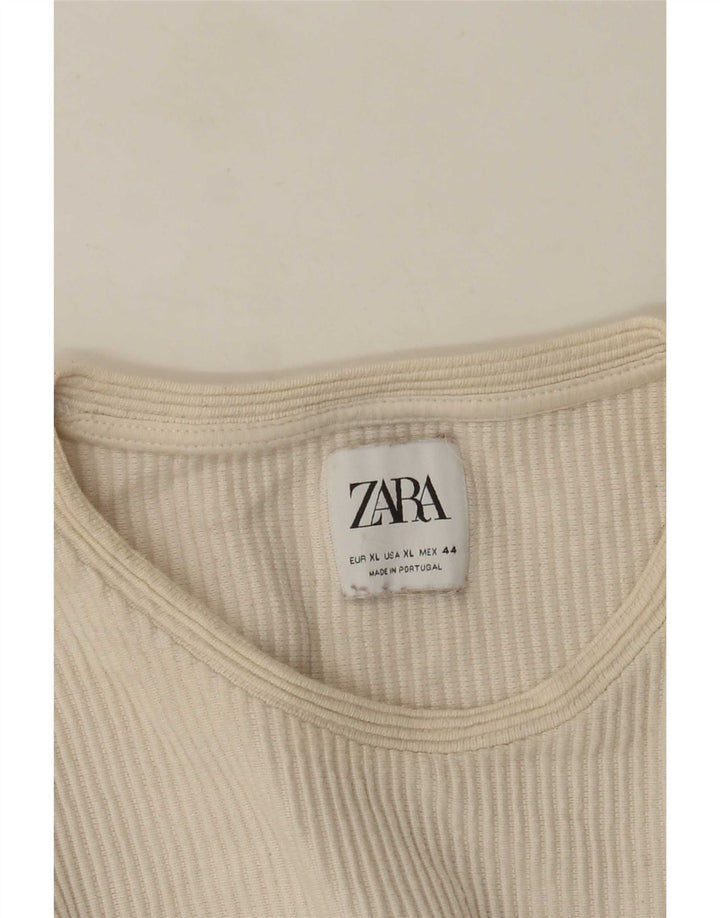 Zara Hombre Top Manga Larga XL Off Blanco