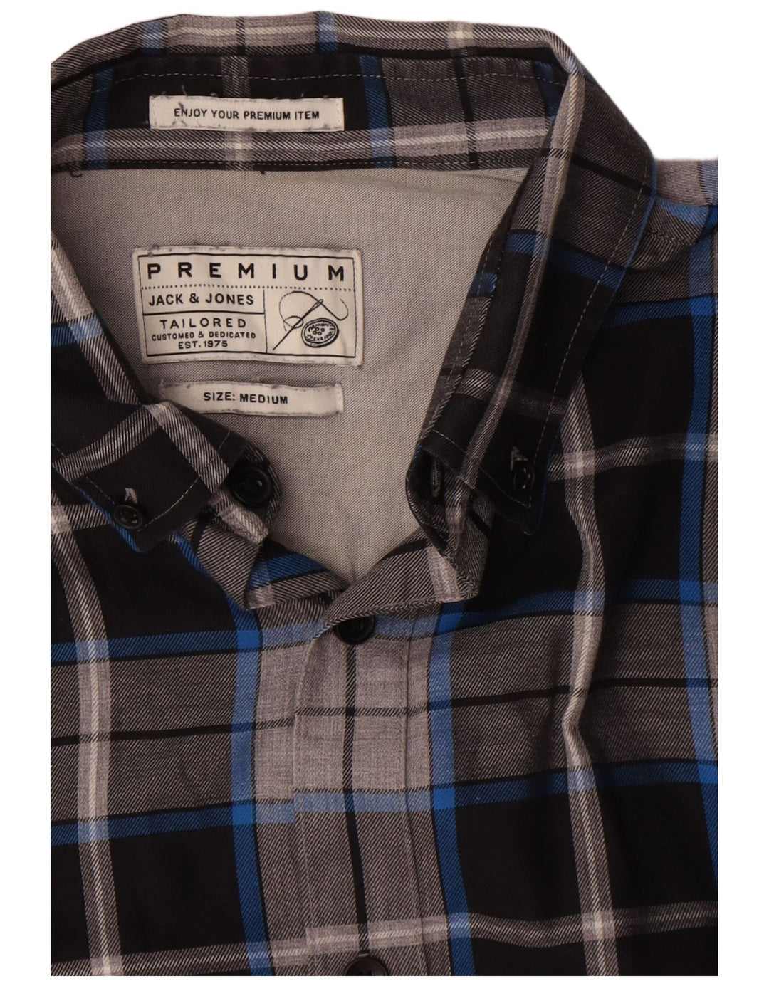 Jack & Jones Camisa De Franela Mediana De Algodón A Cuadros Multicolor Hombre