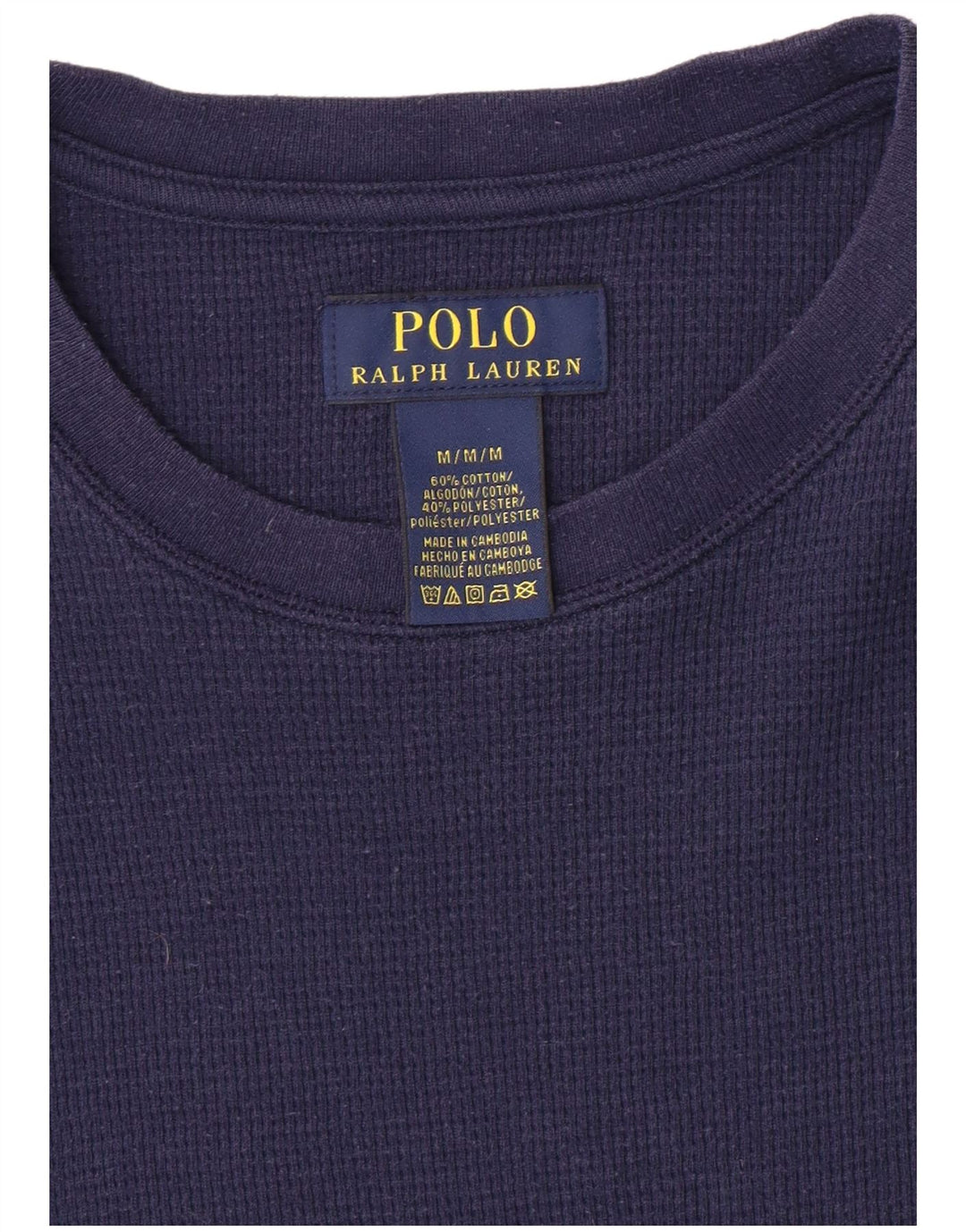 POLO RALPH LAUREN Camiseta Hombre Manga Larga Algodón Azul Marino Medio