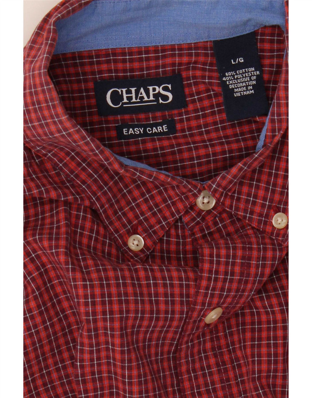 Chaps Camisa para hombre de algodón a cuadros rojos grandes