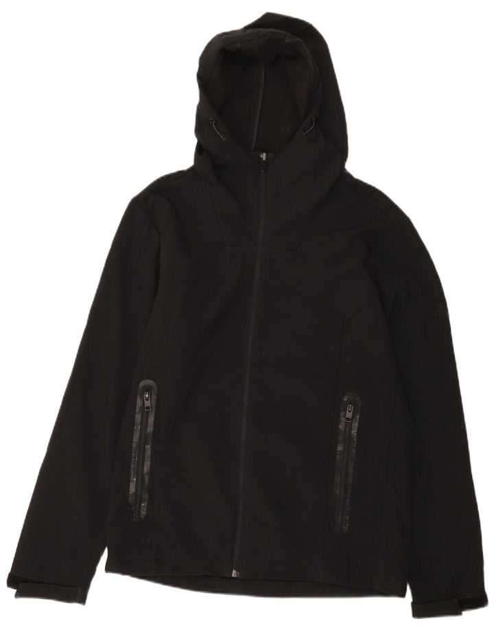 Jack & Jones Chaqueta cortavientos con capucha para hombre UK 38 Medium Negro Poliéster