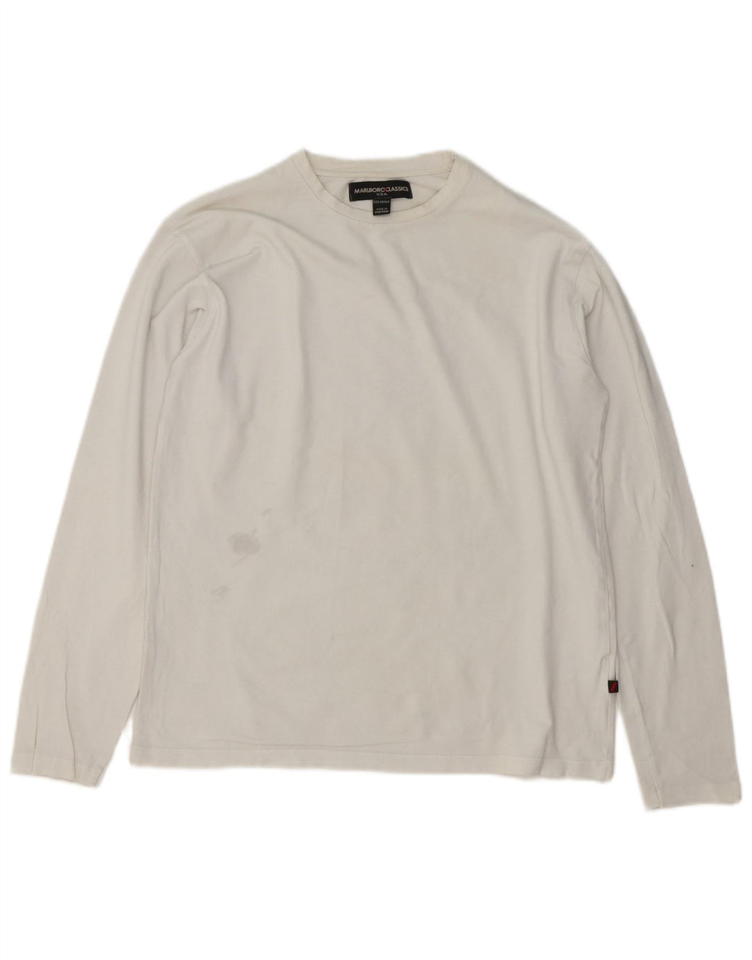 Marlboro Classics Top Hombre Manga Larga Algodón Blanco Mediano