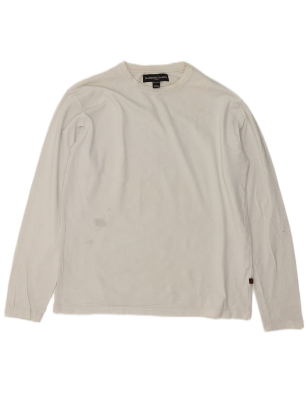Marlboro Classics Top Hombre Manga Larga Algodón Blanco Mediano