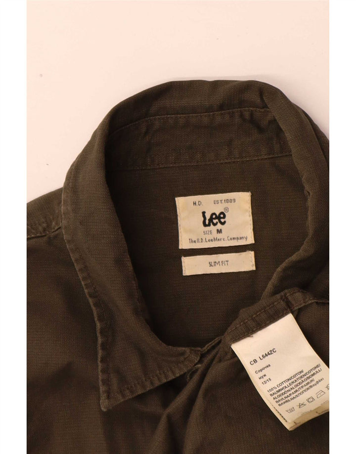 Camisa Lee Slim Fit De Algodón Caqui Medio |