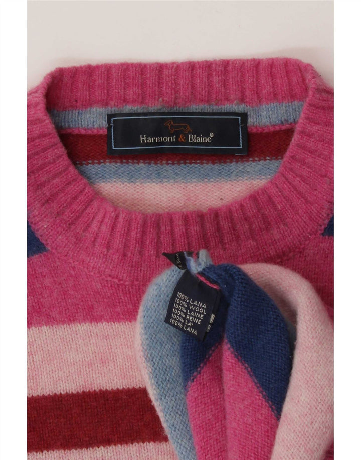 Harmont & Blaine Jersey De Cuello Redondo Para Hombre Jersey De Rayas Medianas Multicolor