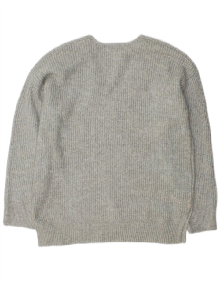 Marks & Spencer Jersey con cuello en V para mujer UK 44 Poliéster gris medio