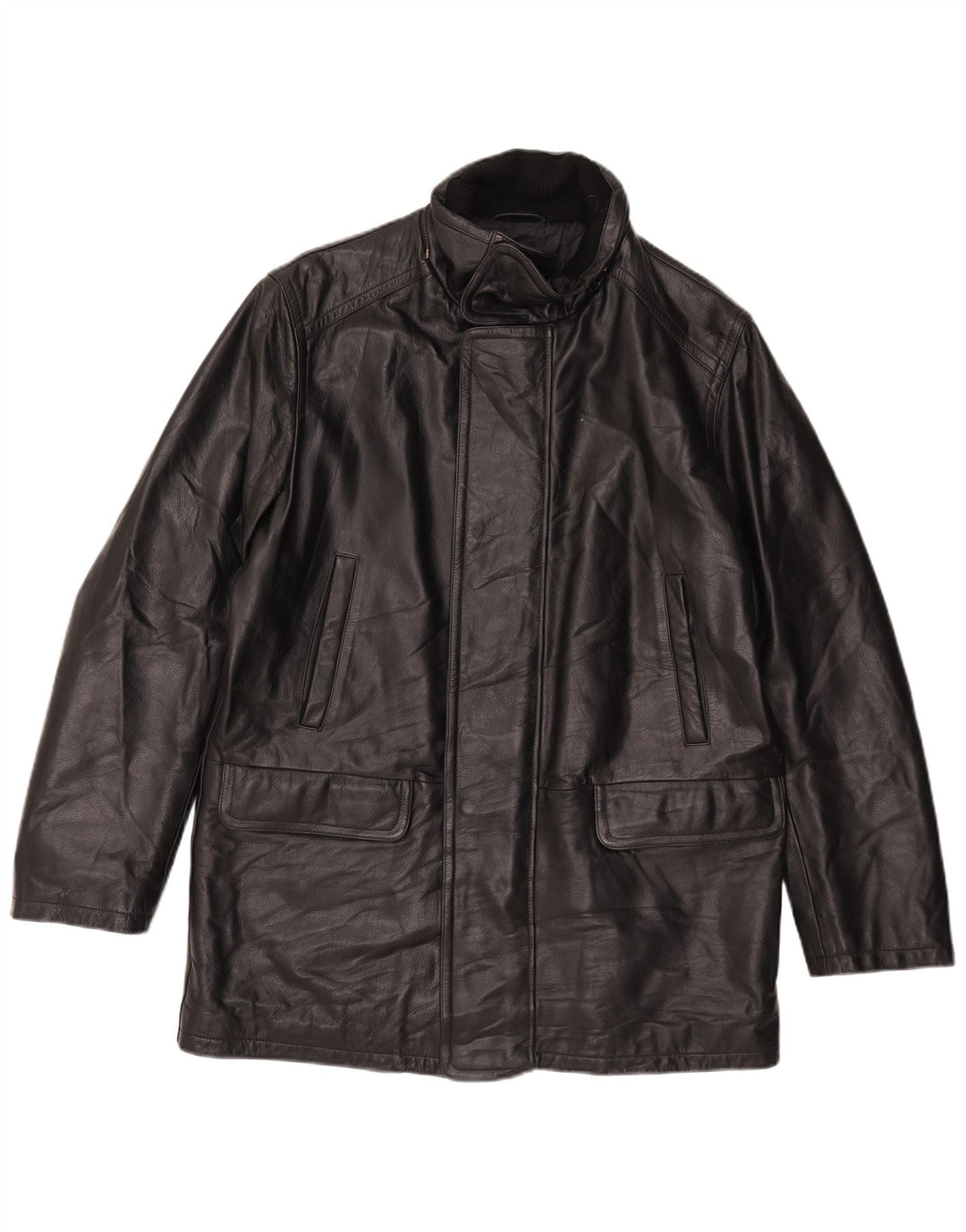 Conbipel Abrigo de cuero para hombre IT 52 Cuero negro grande