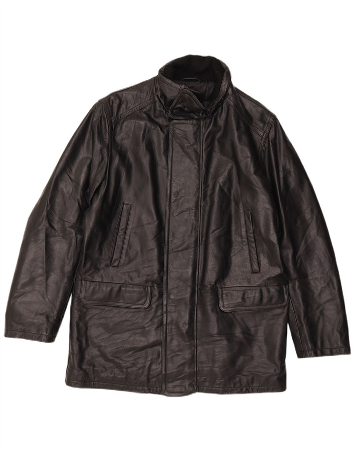 Conbipel Abrigo de cuero para hombre IT 52 Cuero negro grande