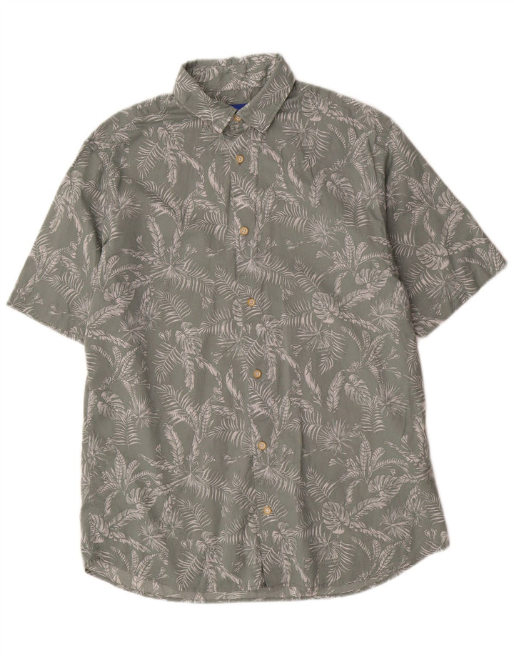 Camisa Jack & Jones Hombre Manga Corta Algodón Floral Verde Medio